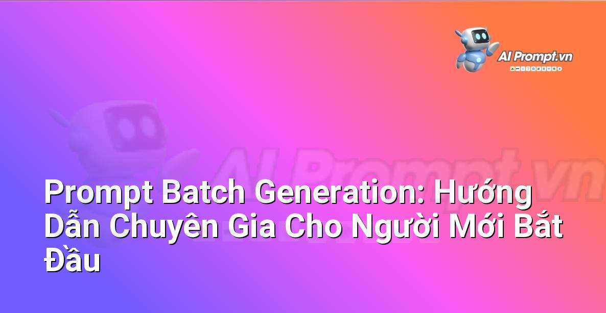 Prompt Batch Generation: Hướng Dẫn Chuyên Gia Cho Người Mới Bắt Đầu