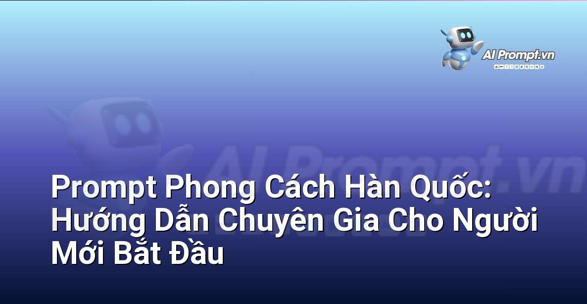 Prompt Phong Cách Hàn Quốc: Hướng Dẫn Chuyên Gia Cho Người Mới Bắt Đầu