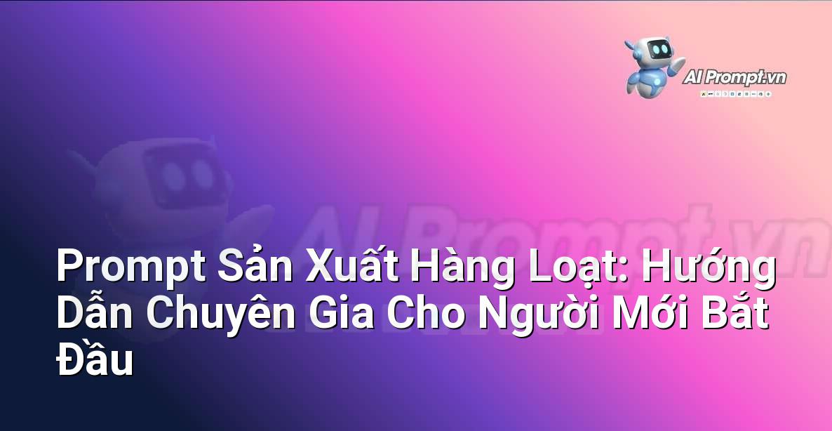 Prompt Sản Xuất Hàng Loạt: Hướng Dẫn Chuyên Gia Cho Người Mới Bắt Đầu