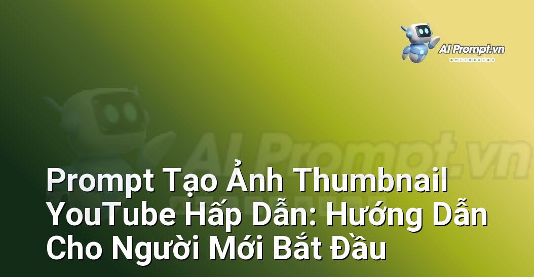 Prompt Tạo Ảnh Thumbnail YouTube Hấp Dẫn: Hướng Dẫn Cho Người Mới Bắt Đầu