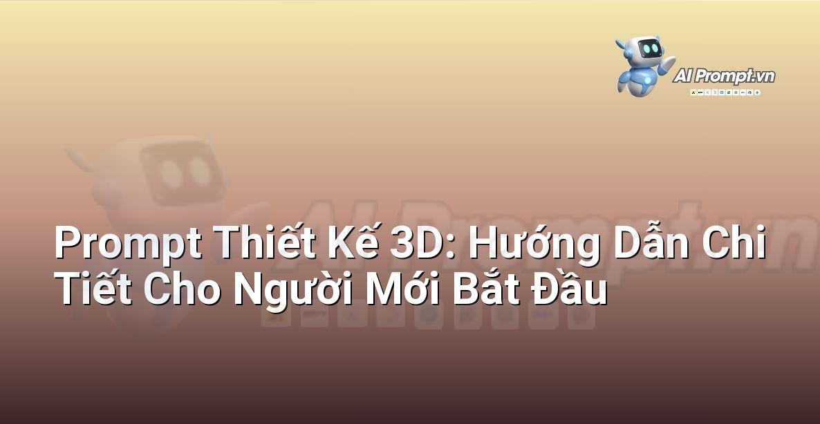 Prompt Thiết Kế 3D: Hướng Dẫn Chi Tiết Cho Người Mới Bắt Đầu