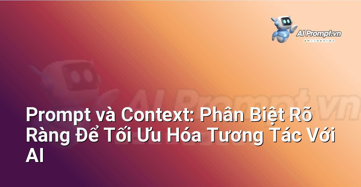 Prompt và Context: Phân Biệt Rõ Ràng Để Tối Ưu Hóa Tương Tác Với AI