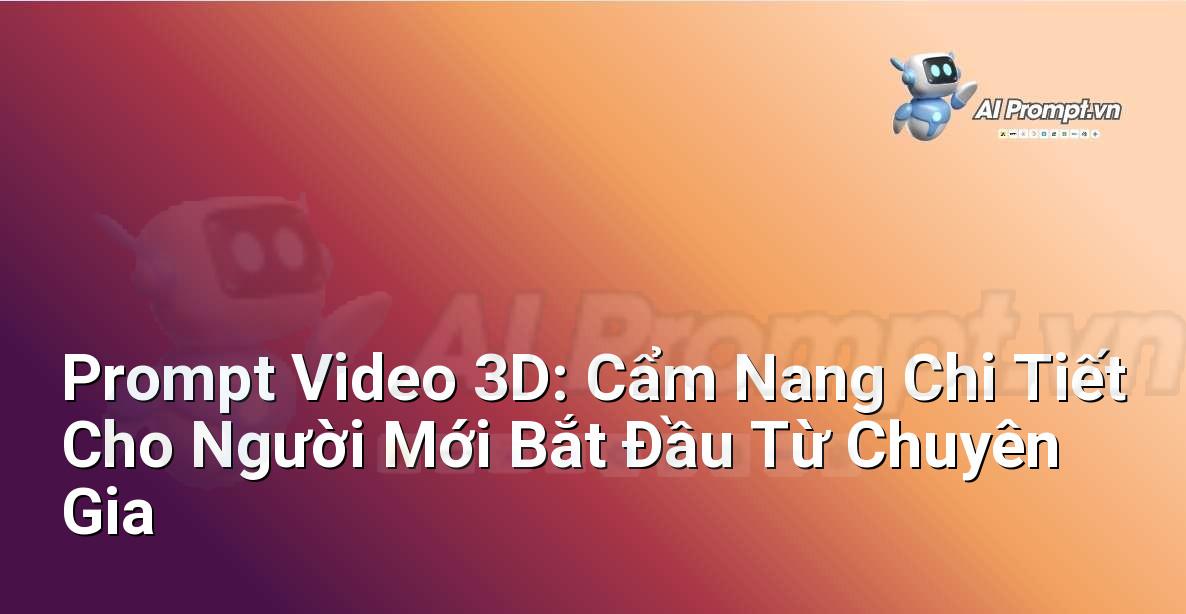 Prompt Video 3D: Cẩm Nang Chi Tiết Cho Người Mới Bắt Đầu Từ Chuyên Gia