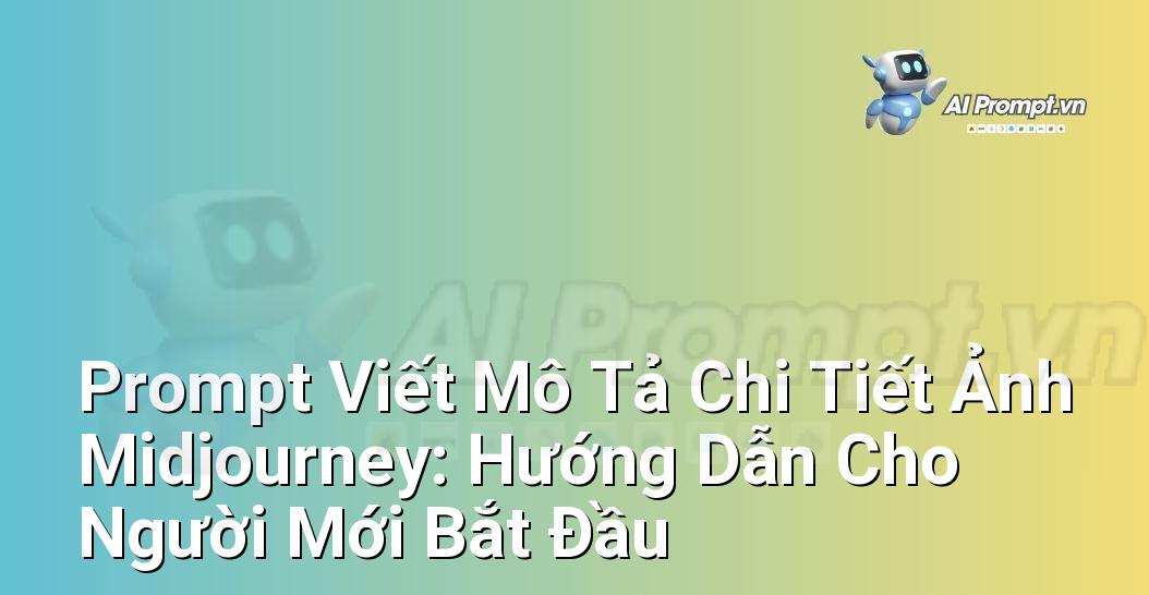 Prompt Viết Mô Tả Chi Tiết Ảnh Midjourney: Hướng Dẫn Cho Người Mới Bắt Đầu