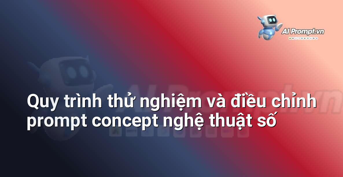 Sơ đồ quy trình gồm các bước: Ý tưởng -> Prompt ban đầu -> Tạo ảnh -> Đánh giá -> Điều chỉnh Prompt -> Lặp lại