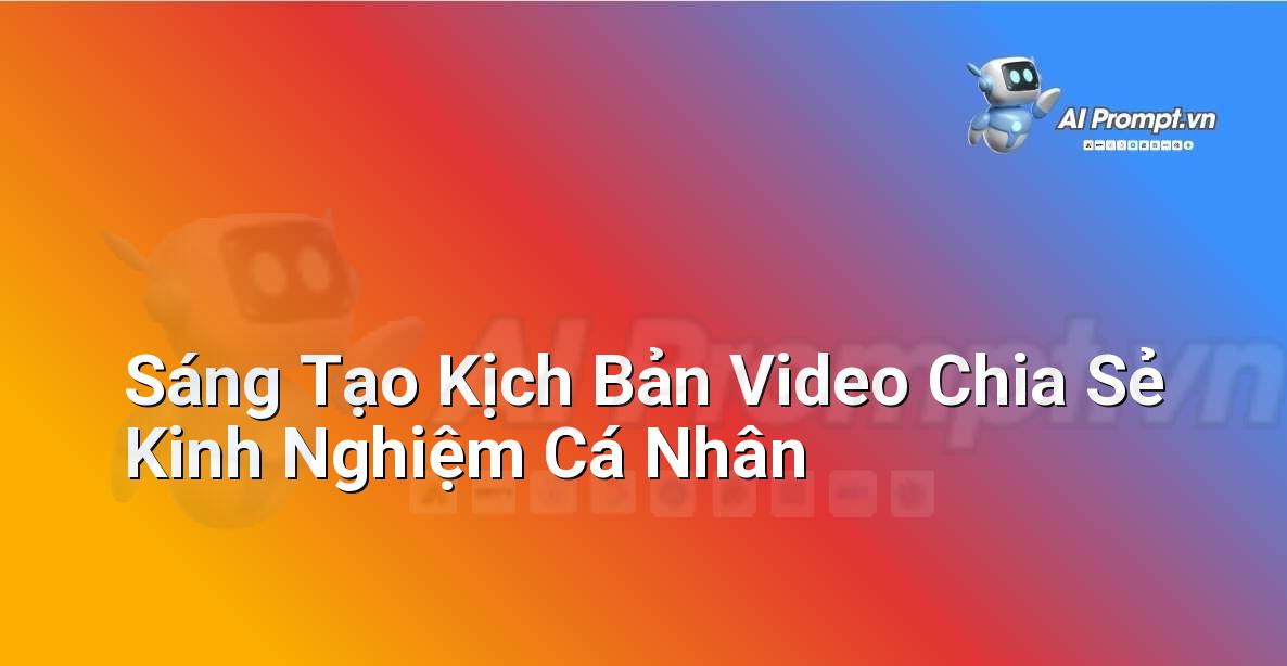 Prompt: Sáng Tạo Kịch Bản Video Chia Sẻ Kinh Nghiệm Cá Nhân – Tạo Video Tự Động – AI Video Editing