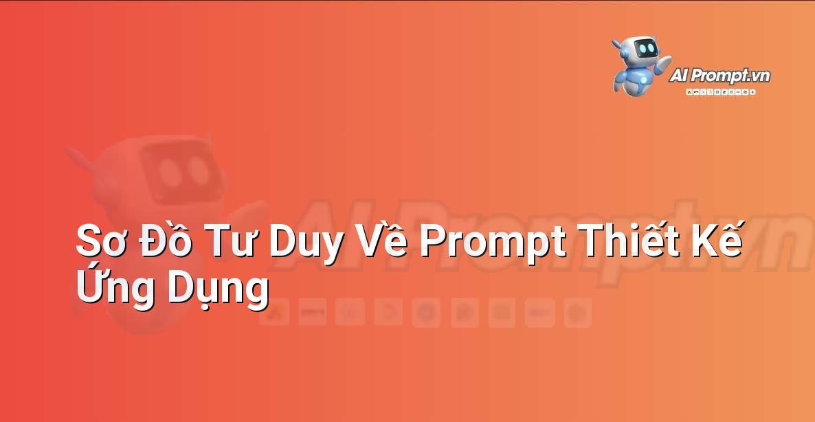 Sơ đồ tư duy minh họa các yếu tố cấu thành một prompt thiết kế ứng dụng hiệu quả, bao gồm mục tiêu, đối tượng, chức năng, phong cách, và ví dụ.