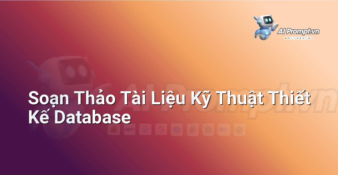 Prompt: Soạn Thảo Tài Liệu Kỹ Thuật Thiết Kế Database – Sáng tạo Nội dung Chuyên sâu – AI Writing