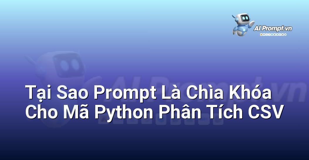 Biểu tượng một cuốn sách mở ra các dòng mã Python bay ra, tượng trưng cho việc tạo ra prompt hiệu quả để phân tích dữ liệu CSV