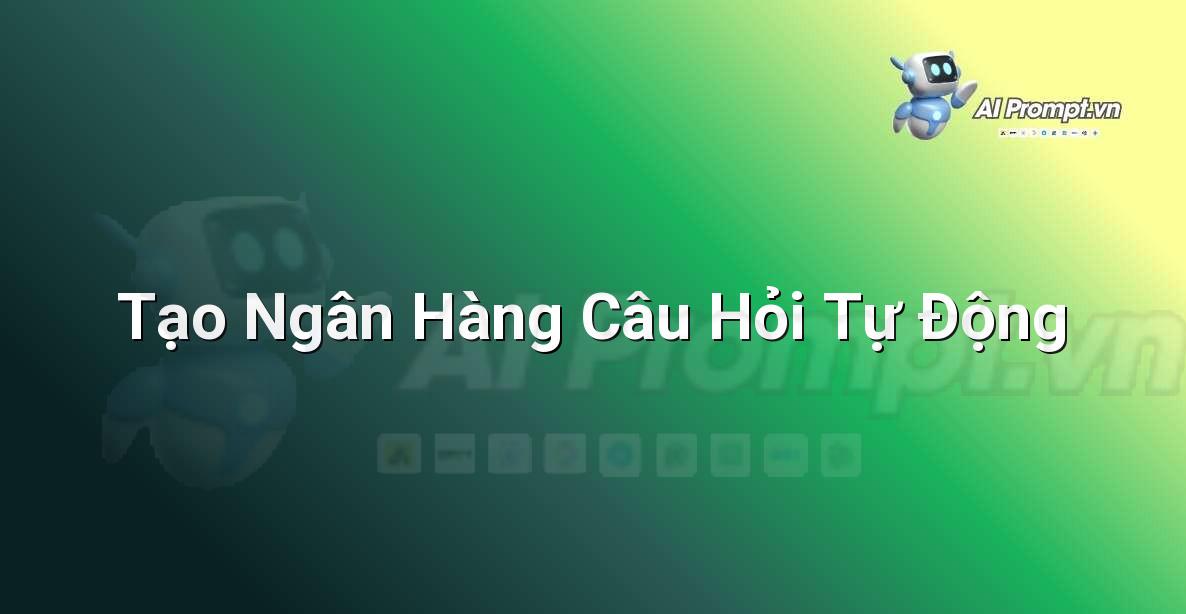 Prompt: Tạo Ngân Hàng Câu Hỏi Tự Động – Công cụ Hỗ trợ Giảng dạy – AI Giáo dục