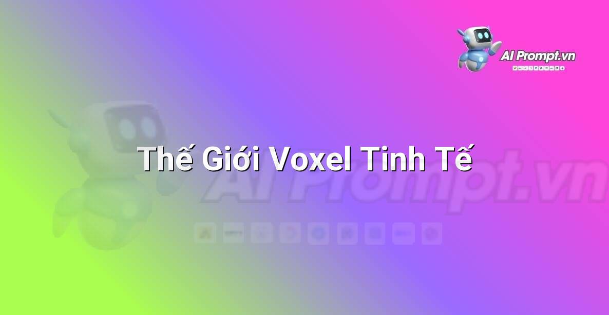Prompt: Thế Giới Voxel Tinh Tế – Nghệ thuật tạo sinh (Generative Art) – AI Sáng tạo & Nghệ thuật