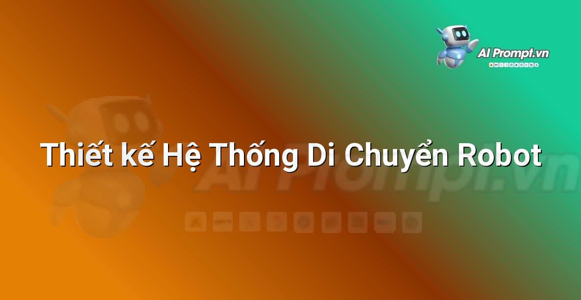 Prompt: Thiết kế Hệ Thống Di Chuyển Robot – Robot – Robotics & IoT