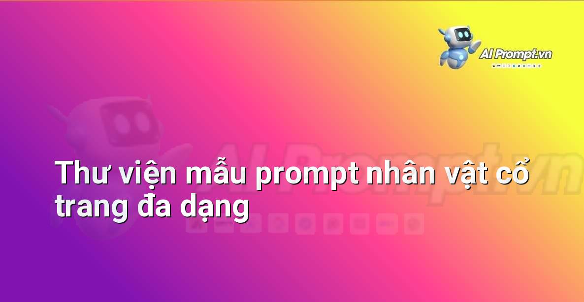 Tuyển tập các prompt nhân vật cổ trang khác nhau, minh họa cho các nhân vật nữ, nam, và các phong cách nghệ thuật đa dạng, giúp người dùng dễ dàng tham khảo.