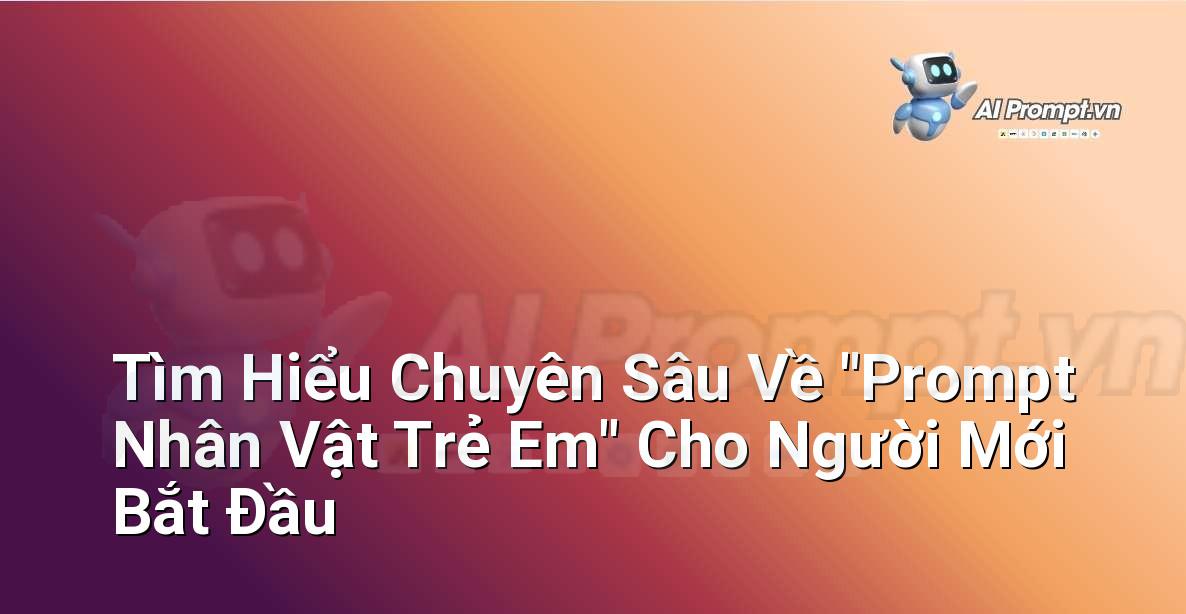 Tìm Hiểu Chuyên Sâu Về “Prompt Nhân Vật Trẻ Em” Cho Người Mới Bắt Đầu