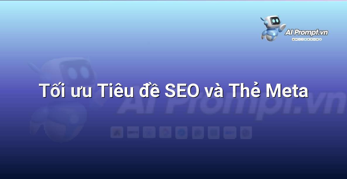 Prompt: Tối ưu Tiêu đề SEO và Thẻ Meta – Chỉnh sửa và Tối ưu Nội dung – AI Writing