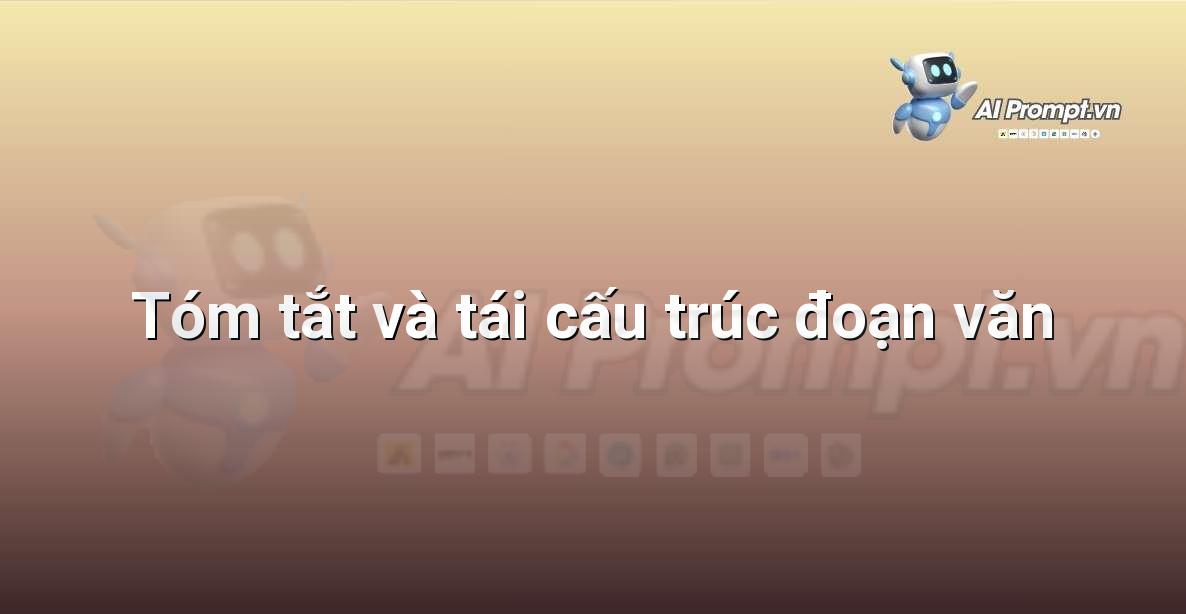 Prompt: Tóm tắt và tái cấu trúc đoạn văn – Chỉnh sửa và Tối ưu Nội dung – AI Writing