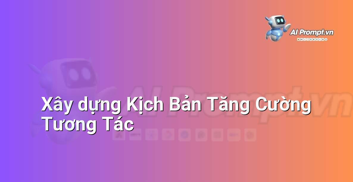 Prompt: Xây dựng Kịch Bản Tăng Cường Tương Tác – Trải nghiệm Khách hàng và Cá nhân hóa bằng AI – AI Marketing